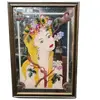 Foto de um(a) Quadro Espelhado de Figura Feminina Art Nouveau, da categoria de Impressões. Art Nouveau, Figura Feminina , impressa no vidro espelhado , uma obra de arte , moldura de madeira original. Vendido no marketplace Trésors.