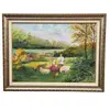 Foto de um(a) Pintura Óleo Sobre Tela Representando Casal e Natureza, da categoria de Pinturas. Óleo sobre tela antigo , moldura em madeira. Vendido no marketplace Trésors.