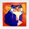 Foto de um(a) Gato Azul fundo vermelho 50 x 50 cm (PM) - Aldemir Martins, da categoria de Serigrafia. Serigrafia original póstuma do artista Aldemir Martins. Dimensões: Altura: 50 cm Largura: 50 cm Breve biografia do artista:... Vendido no marketplace Trésors.