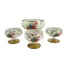 Foto de um(a) Conjunto taças para sobremesa em vidro opalinado, da categoria de Jogos de taças e copos. Conjunto remanescente de antigo jogo para sobremesa com formato de taças em vidro opalinado. Decoração floral em policromia... Vendido no marketplace Trésors.