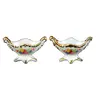 Foto de um(a) Par De Mini Navetes Em Porcelana Perolada, da categoria de Acessórios para casa. Par de mini navetes em porcelana perolada com decoração floral em policromia e detalhes em ouro. Medem: 6 x 9 x 4 cm de... Vendido no marketplace Trésors.