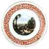 Foto de um(a) Prato decorativo, da categoria de Pratos Decorativos. PRATO DECORATIVO EM LOUÇA BRANCA DA MANUFATURA NADIA COM FILETE DOURADDO, DECORAÇÃO EM LARANJA E CENA COMUM AO CENTRO. MEDE... Vendido no marketplace Trésors.