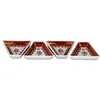 Foto de um(a) Petisqueiras de porcelana branca com decoração floral, da categoria de Travessas e tigelas. Original conjunto de 4 petisqueiras em porcelana branca com decoração floral em policromia e arabescos em dourado. Laterais... Vendido no marketplace Trésors.