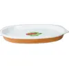 Foto de um(a) Travessa em porcelana branca Colorama, da categoria de Travessas e tigelas. TRAVESSA RETANGULAR DA MANUFATURA COLORAMA EM PORCELANA COM DECORAÇÃO DE TOMATES NO CENTRO E LATERAIS NA MARROM. MEDE 3,5A X... Vendido no marketplace Trésors.