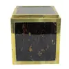 Foto de um(a) Balde para gelo quadrado nos 50 com estrutura em metal dourado e acabamento de acrílico tartaruga, da categoria de Baldes de Gelo. DIVERSOS- Balde para gelo quadrado nos 50 com estrutura em metal dourado e acabamento de acrílico tartaruga. Parte interna... Vendido no marketplace Trésors.