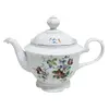 Foto de um(a) Imponente bule para chá de porcelana branca com flores em policromia - Manufatura Real, da categoria de Bules. PORCELANA- Imponente bule para chá de porcelana branca com flores em policromia e acabamentos em filetes dourados. Da... Vendido no marketplace Trésors.