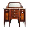 Foto de um(a) Itager/ Buffet Inglês em madeira nobre e mármore, da categoria de Aparadores e Buffet. Belíssimo e conservado buffet em madeira maciça, tampo em mármore importado cinza, ornamentos em bronze e espelho... Vendido no marketplace Trésors.