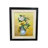 Foto de um(a) Quadro Vaso de Flores 56 x 60 cm, da categoria de Pinturas. Tela enquadrada com moldura preta com uma bela pintura de um jarro repleto de flores. Tela de autora desconhecida do ano de... Vendido no marketplace Trésors.