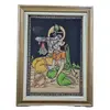 Foto de um(a) Quadro Tecido Indiano - 53 cm x 71 cm, da categoria de Arte têxtil. Moldura em madeira e técnica mista sobre tecido de algodão, antiga. dimensões: 53cm L x 71A. Vendido no marketplace Trésors.