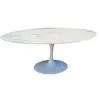 Foto de um(a) Mesa Jantar Saarinen - 2 x 1,2 m, da categoria de Mesas de Jantar. Tampo em mármore carrara branco.Medidas;2m L x 1,20cm P. Base em alumínio fundido pintado em branco. Vendido no marketplace Trésors.