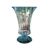 Foto de um(a) Vaso em vidro na tonalidade azul, da categoria de Vasos. Grande vaso em vidro azulado, com detalhes em verticais, peça linda e bem conservada. Vendido no marketplace Trésors.