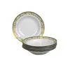 Foto de um(a) Conjunto com 06 pratos fundos porcelana Real, da categoria de Jogos de pratos. Conjunto de 6 pratos fundos da renomada marca PORCELANA REAL BRASIL, com decoração floral em policromia e borda dourada. Em... Vendido no marketplace Trésors.