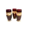 Foto de um(a) ​Trio de copos altos de vidro da década de 50, da categoria de Copos. Trio de copos altos de vidro da década de 50, pintados em bordô, dourado e branco. Marcas do tempo e uso e um com mínimo... Vendido no marketplace Trésors.