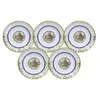 Foto de um(a) Conjunto de 05 pratos para sobremesa, da categoria de Jogos de pratos. Conjunto de 05 pratos para sobremesa em porcelana branca perolizada, com filetes dourado e faixa azul cobalto. Apresenta... Vendido no marketplace Trésors.