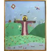 Foto de um(a) Pintura Naif, da categoria de Pinturas. Lis. Cristo Crucificado. Óleo sobre tela. 60 x 49 cm. 1970. Medida total com a moldura: 62 x 51,5 cm. Vendido no marketplace Trésors.