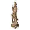 Foto de um(a) Antiga Escultura Divindade Oriental Resina Bronze Dourado, da categoria de Escultura. Antiga e imponente escultura oriental com figura feminina e criança em resina marmorizada. Base dourada em bronze. Peça... Vendido no marketplace Trésors.