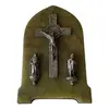 Foto de um(a) Arte Sacra Antigo Raro Cristo Crucifixo Pedra Ônix E Prata, da categoria de Objetos religiosos e espirituais. Antigo e excepcional crucifixo de parede com base em pedra ônix e metais nobres, bronze no fundo e imagens em prata. Peça... Vendido no marketplace Trésors.