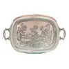 Foto de um(a) Antiga Grande Bandeja Tabuleiro Trabalhado Em Prata Eberle, da categoria de Bandejas. ~ Eberle Silverplated ~ Antiga e grande bandeja decorativa em prata Eberle com linda decoração cinzelada no centro. Trabalho... Vendido no marketplace Trésors.