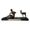 Foto de um(a) Antiga Escultura Bronze Art Deco Dama Com Veado Chiparus, da categoria de Escultura. ~ Demétre H. Chiparus ~Antiga e grande escultura do renomado mestre do Art Deco, Chiparus. Obra representando dama com... Vendido no marketplace Trésors.
