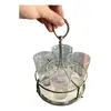 Foto de um(a) Antigo Raro Porta Copos De Cristal E Majólica Prata Wmf, da categoria de Porta-copos. Um clássico atemporal. Muito usado na década de 1940/50. Antigo porta copos em majólica alemã com armação em metal... Vendido no marketplace Trésors.