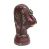 Foto de um(a) Escultura de elefante estilizado, da categoria de Escultura. Escultura na figura de elefante estilizado em madeira nobre, com pintura na tonalidade bordô e decoração típica indiana na... Vendido no marketplace Trésors.