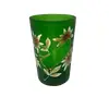 Foto de um(a) Antigo Copo Em Vidro Veneziano Verde Art Nouveau Pintado Mao, da categoria de Copos e taças. Início do século XX, ricamente pintado à mão.Medidas 10x6,5cm. Vendido no marketplace Trésors.