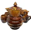 Foto de um(a) Antigo Raro Conjunto Chá Café Chocolateira Majólica Alemã, da categoria de Conjuntos de café e chá. Antigo e centenário conjunto para chocolate, café ou chá. Você escolhe! Composto por grande bule/chocolateira, cinco... Vendido no marketplace Trésors.