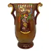 Foto de um(a) Antigo Vaso Art Deco Em Porcelana Inglesa Crown Devon, da categoria de Vasos. Crown Devon. Porcelana inglesa pintada à mão com lindas flores. Período Art Deco. Peça catalogada. Meados do século XX.... Vendido no marketplace Trésors.