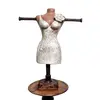 Foto de um(a) Escultura Manequim em Cerâmica, da categoria de Modelos e estatuetas. Escultura em cerâmica de um manequim com varão vem madeira para colocar utensílios com 6 ganchos em cobre. Base em madeira e... Vendido no marketplace Trésors.