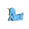 Foto de um(a) Unicórnio Azul Anos 80, da categoria de Modelos e estatuetas. Unicórnio azul em porcelana chinesa monocromática, década de 1980 A: 7 cm / L: 10 cm / P: 3,5 cm Peso: 95 g. Vendido no marketplace Trésors.
