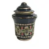 Foto de um(a) Mini Frasco Grego 80'S, da categoria de Garrafas, potes e jarros. Miniatura de um frasco grego com tampa e filetado com ouro 24k, na cor azul cobalto e motivo floral grego. A: 5 cm... Vendido no marketplace Trésors.