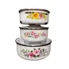 Foto de um(a) Combo Bowls Esmaltados, Década de 1990, da categoria de Travessas e tigelas. Combo com 3 bowls esmaltados branco com motivo floral. Made in china, anos 1990 Altura: 5,5cm / 5,5 cm / 7,5 cm Diâmetro:... Vendido no marketplace Trésors.