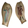 Foto de um(a) Antigo Par De Placas Biscuit Faiança V.I.B.I. Torino Itália, da categoria de Objetos de parede esculturais. Par de grandes e decorativas placas Art Deco em faiança/biscuit feitas à mão, da famosa manufatura V.I.B.I. Torino, Italy.... Vendido no marketplace Trésors.