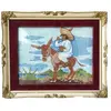Foto de um(a) Quadro Ponto Cruz 50'S, da categoria de Arte têxtil. Quadro em ponto de cruz com moldura original, passe-partout original em veludo e vidro comum, década de 1950. A: 32 cm L: 26... Vendido no marketplace Trésors.
