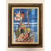 Foto de um(a) Romano Di Martino - "Il Gatto Ei Suoi Pesci" - 70 x 50 cm - Óleo Sobre Tela - Assinado no Canto Inferior Direito e Datado de 2005, da categoria de Pinturas. Romano Di Martino (1940–2010) foi um renomado pintor, desenhista e gravador conhecido por suas telas vibrantes que mesclam... Vendido no marketplace Trésors.