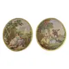 Foto de um(a) Lindíssimas Placas decorativas vintage - antiguidade, da categoria de Outros objetos decorativos. Belo par de placas decorativas vintage de madeira, com formato oval e bordas douradas, decorados com reproduções de famosas... Vendido no marketplace Trésors.