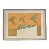 Foto de um(a) Gilberto Salvador - Serigrafia original, assinada a mão e datada de 1981, medindo 48 x 66 cm (com moldura de alumínio escovado e vidro), da categoria de Serigrafia. Gilberto Salvador, nascido em São Paulo em 1946, é um artista multidisciplinar brasileiro que se destacou como pintor,... Vendido no marketplace Trésors.