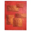 Foto de um(a) Acrílico Red Geométrico, da categoria de Pinturas. Quadro geométrico em acrílico texturizado sobre tela. Artista catarinense fabiana de paris. A: 80 cm L: 60 cm. Vendido no marketplace Trésors.