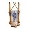 Foto de um(a) Porta Retrato Canadense, Anos 1940, da categoria de Porta retratos. Porta retrato canadense dos anos 1940: em madeira com esquis usado como moldura, base em madeira fatiada. A: 22 cm L: 10,5... Vendido no marketplace Trésors.