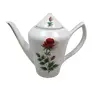 Foto de um(a) Bule Antigo de Porcelana Pozzani com Rosas Vermelhas e Tampa, da categoria de Bules. Estado de conservação: a ponta da tampa está quebrada, deixando um pequeno orifício visível no topo. A tampa acompanha o... Vendido no marketplace Trésors.