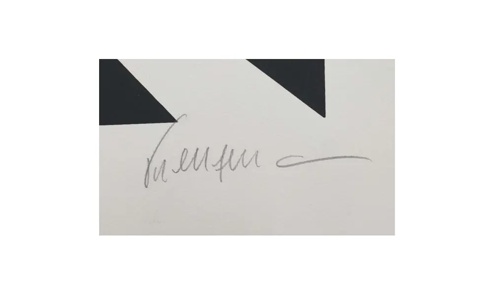 Foto de um(a) Kleber Ventura, "Optico" é uma serigrafia exemplar 9 de 25, medindo 50x70cm, sem moldura e assinada a mão pelo artista, da categoria de Serigrafia. José Kleber Ventura Leite (1950 – 2026) foi um proeminente desenhista, pintor, gravador e escultor brasileiro, reconhecido... Mostrado de uma perspectiva diferente. Vendido no marketplace Trésors.