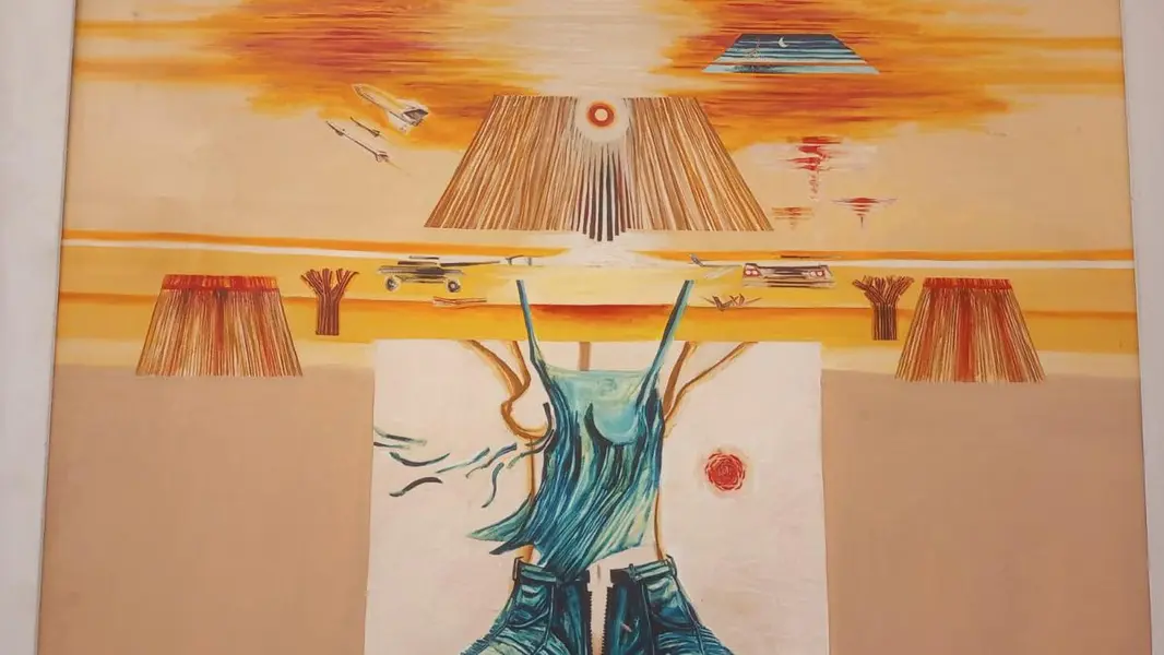 Foto de um(a) Eduardo Kenji Takebayash - óleo sobre tela 104 x 99 cm com moldura e assinado à mão, da categoria de Pinturas. Mostrado de uma perspectiva diferente. Vendido no marketplace Trésors.