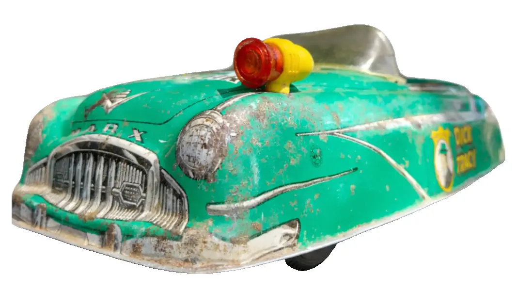 Foto de um(a) Carrinho Americano Marx Squad Car, da categoria de Carros e caminhões de brinquedo. Autêntico carrinho americano da renomada fabricante Marx, produzido entre as décadas de 1940 e 1950. Peça original de época,... Vendido no marketplace Trésors.