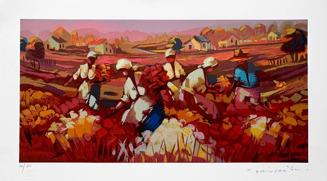 Foto de um(a) Mulheres e Flores II 50 x 70 cm - Érico Santos, da categoria de Serigrafia. Serigrafia original póstuma do artista Érico Santos. Dimensões: Altura: 50 cm Largura: 70 cm Breve biografia do artista:... Vendido no marketplace Trésors.