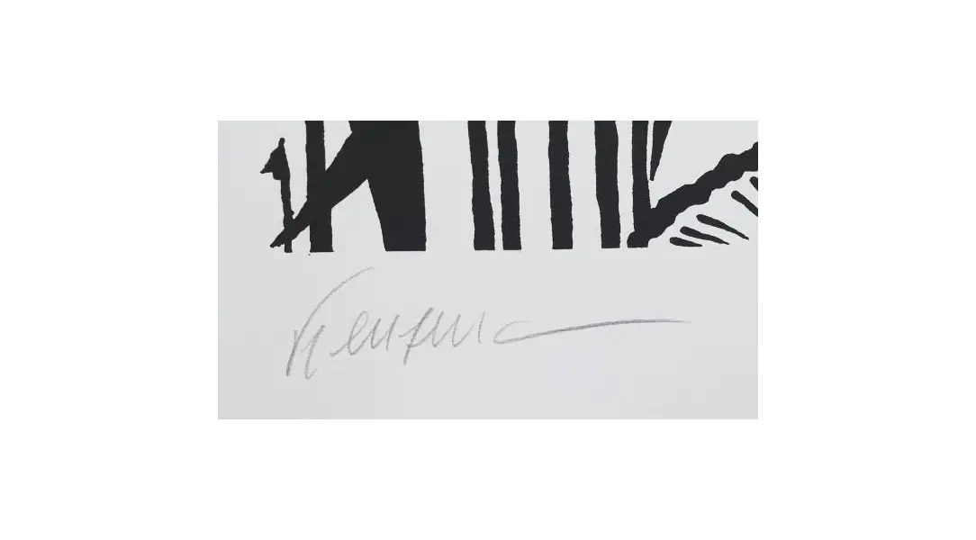 Foto de um(a) Kleber Ventura, "Onça" é uma serigrafia original P.I. (prova do impressor), medindo 70x100cm, sem moldura e assinada a mão pelo artista, da categoria de Serigrafia. José Kleber Ventura Leite (1950 – 2026) foi um proeminente desenhista, pintor, gravador e escultor brasileiro, reconhecido... Mostrado de uma perspectiva diferente. Vendido no marketplace Trésors.