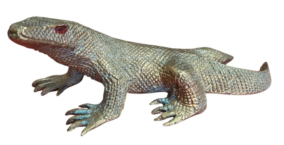 Foto de um(a) Escultura Decorativa de Dragão de Komodo em Bronze, da categoria de Outros colecionáveis. Peça exótica e rica em detalhes, ideal para colecionadores de figuras de animais ou para compor uma decoração de estilo... Vendido no marketplace Trésors.
