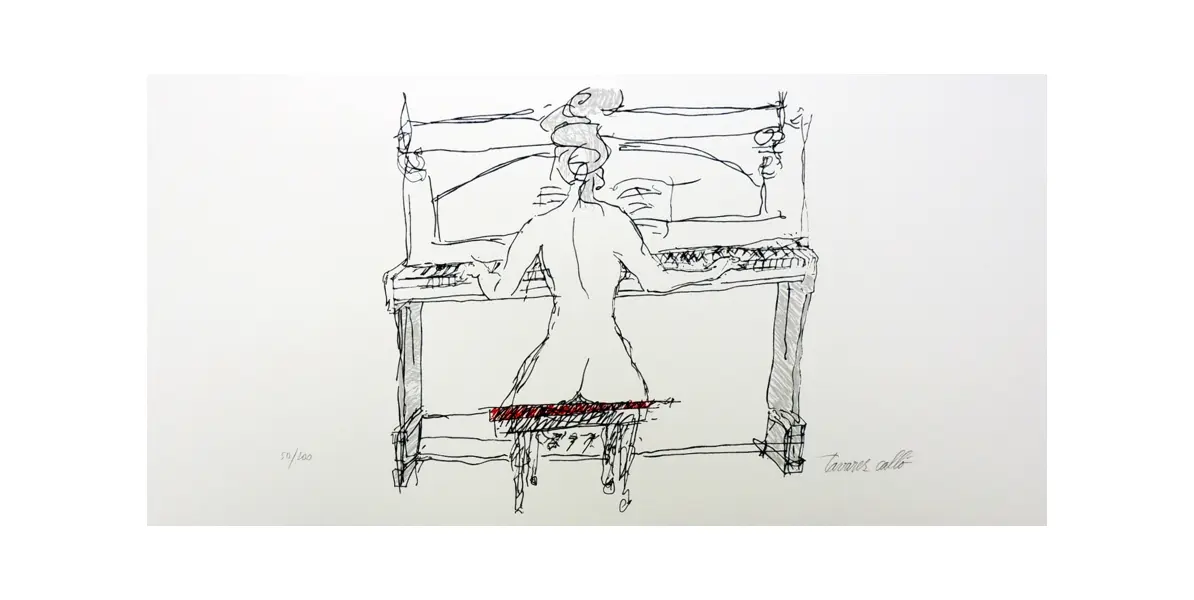 Foto de um(a) PIANISTA (40 X 70 CM) - Antonio Tavares Calló, da categoria de Serigrafia. Serigrafia original póstuma do artista Antonio Tavares Calló. Dimensões: Altura: 40 cm Largura: 70 cm Breve biografia do... Vendido no marketplace Trésors.