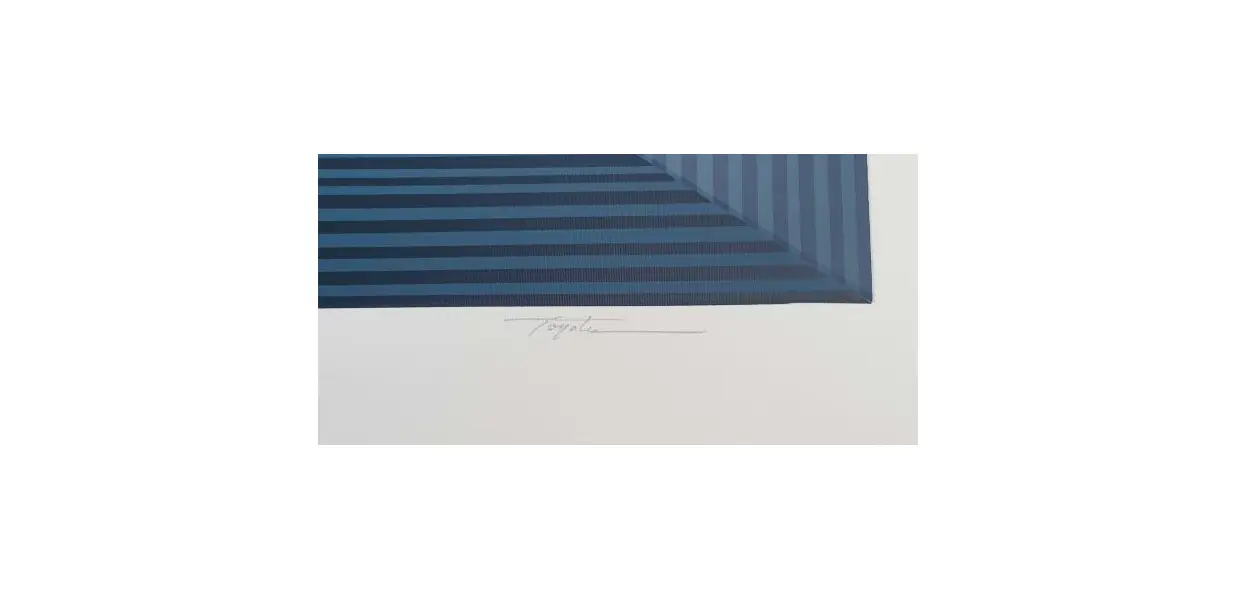 Foto de um(a) Yutaka Toyota, "Espaço In Yo" é uma serigrafia P.A. (prova do artista) medindo 50x70cm, datada 2016, sem moldura e assinada a mão, da categoria de Serigrafia. Yutaka Toyota, nascido em Tendo, Japão, em 1931, é um renomado pintor, escultor, desenhista, gravador e cenógrafo. No início... Mostrado de uma perspectiva diferente. Vendido no marketplace Trésors.