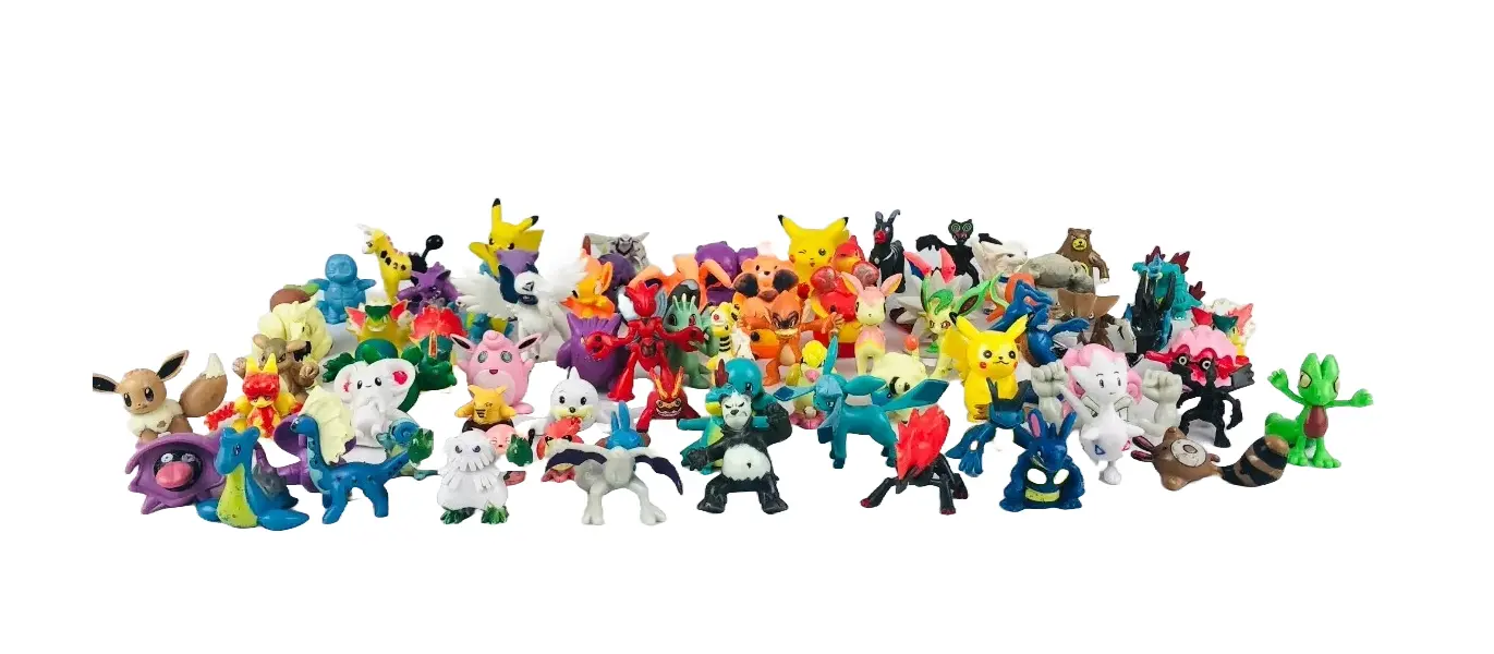 Foto de um(a) Lote Pokémon, da categoria de Brinquedos antigos. Kit de miniaturas Pokémon com personagens variados e possivelmente alguns repetidos. Mínimas marcas de uso. Em bom estado. Vendido no marketplace Trésors.
