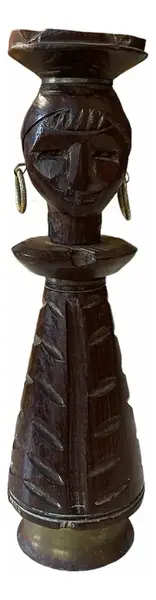 Foto de um(a) Antigo Abridor De Garrafa Saca Rolha Escultura Africana, da categoria de Abridores de garrafas. Antigo abridor de garrafas saca rolhas em madeira esculpido à mão com figura de africana. Peça super original e decorativa. ... Vendido no marketplace Trésors.
